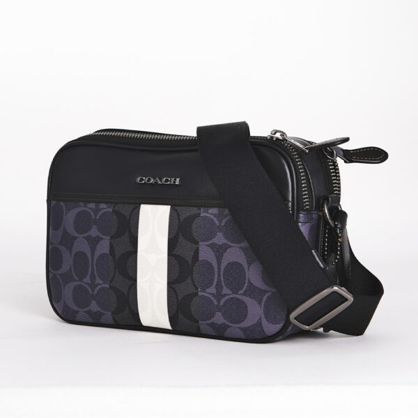 Coach Graham Crossbody In Blocked Signature Canvas With Varsity Stripe