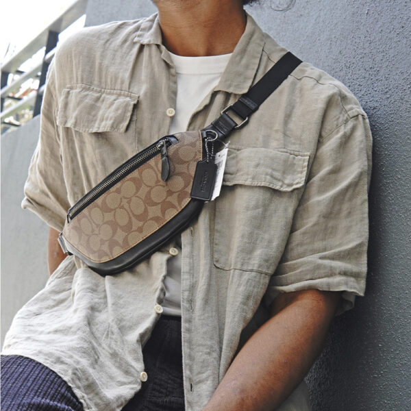 coach mini warren belt bag in signature canvas