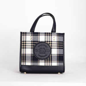coach dempsey tote 22 with garden plaid print