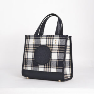 coach dempsey tote 22 with garden plaid print