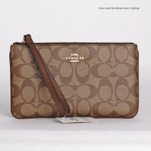 coach large wrislet in signature canvas