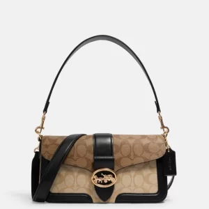 COACH GEORGIE SHOULDER BAG IN BLOCKED SIGNATURE CANVAS