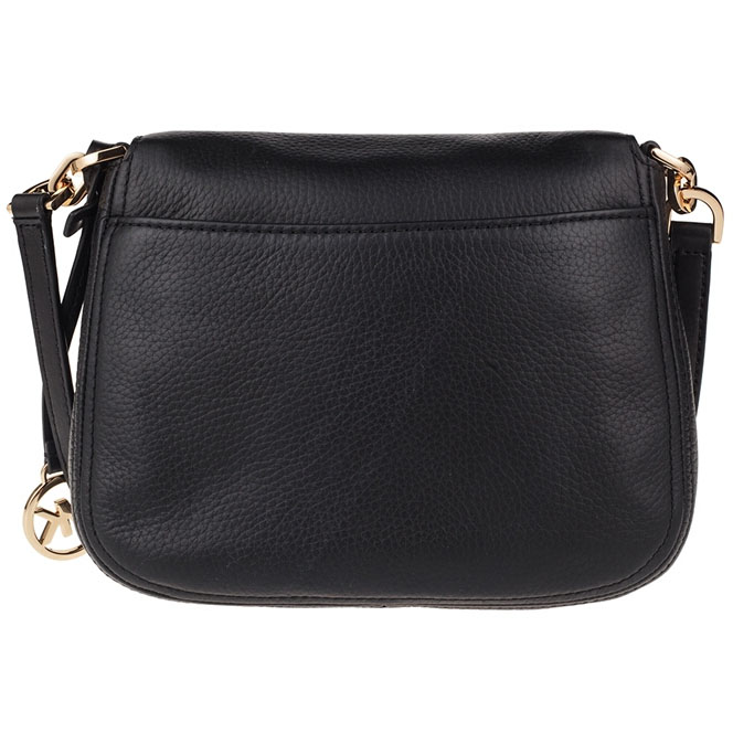 MICHAEL KORS BEDFORD SMALL FLAP LEATHER CROSSBODY BLACK - Bag Habits