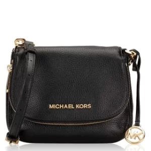 MICHAEL KORS BEDFORD SMALL FLAP LEATHER CROSSBODY BLACK