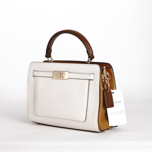coach mini lane top handle in colorblock