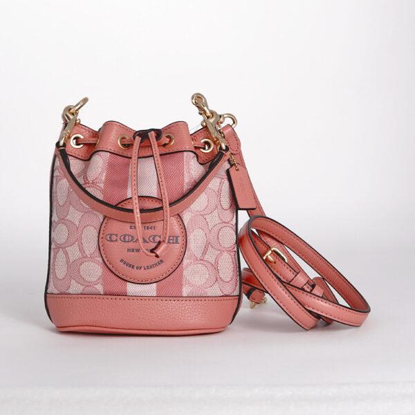 coach mini bucket dempsey in signature jacquard