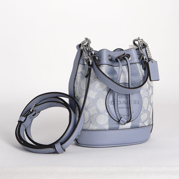 coach mini bucket dempsey in signature jacquard