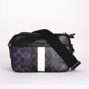 coach graham crossbody in blocked signature canvas with varsity stripe