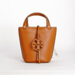 tory burch miller mini bucket in aged camello