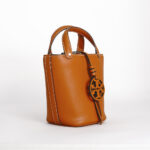 tory burch miller mini bucket in aged camello