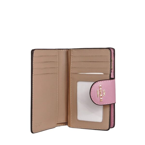 coach medium corner zip wallet in signature canvas with heart petal print