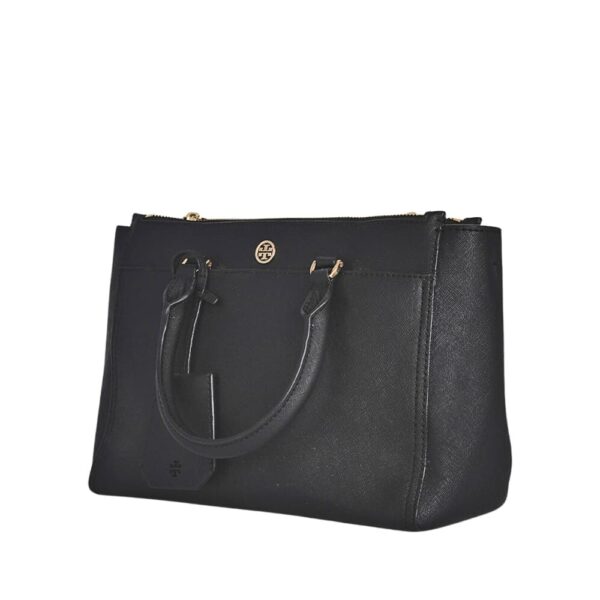 tory burch robinson small double zip tote noir