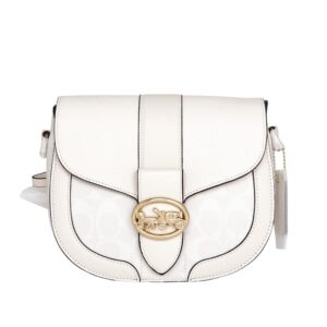 coach georgie saddle bag in signature canvas