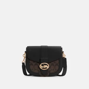 COACH GEORGIE SADDLE BAG IN SIGNATURE CANVAS