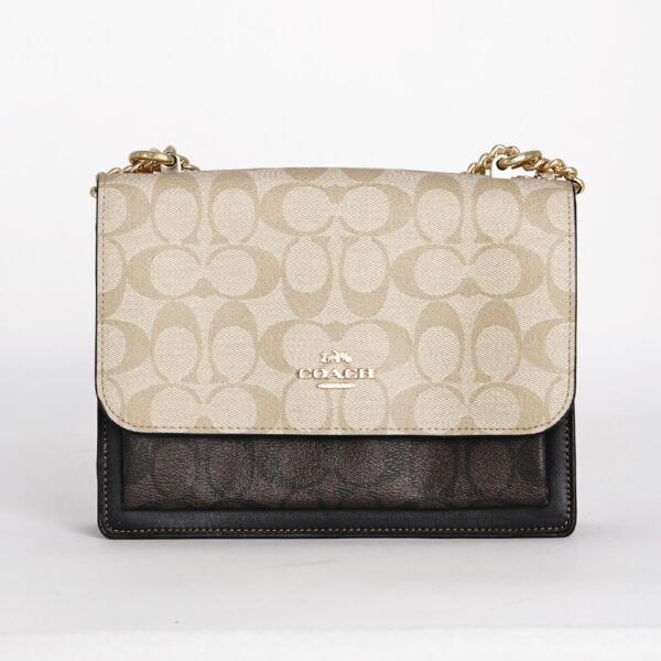 coach klare crossbody in blocked signature canvas