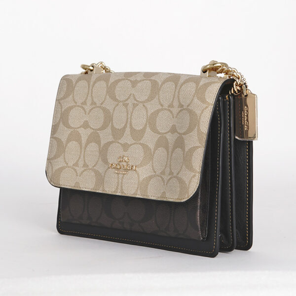 coach klare crossbody in blocked signature canvas