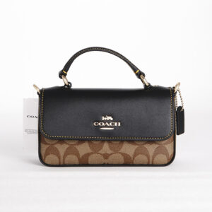 coach mini josie top handle crossbody in signature canvas