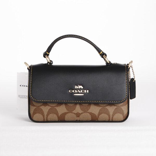 coach mini josie top handle crossbody in signature canvas
