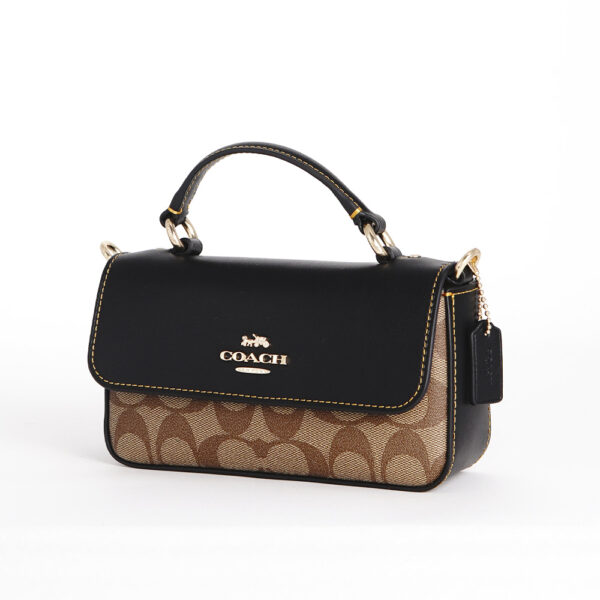 coach mini josie top handle crossbody in signature canvas