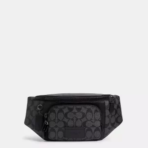 coach track belt bag in signature canvas