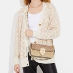 coach morgan shoulder bag in blocked signature canvas