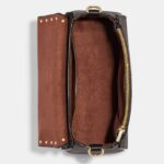 coach morgan top handle satchel in colorblock signature canvas with rivets