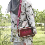 coach kia camera bag in colorblock