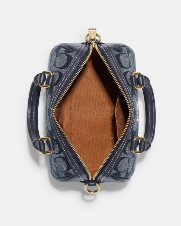 coach mini rowan crossbody in signature chambray