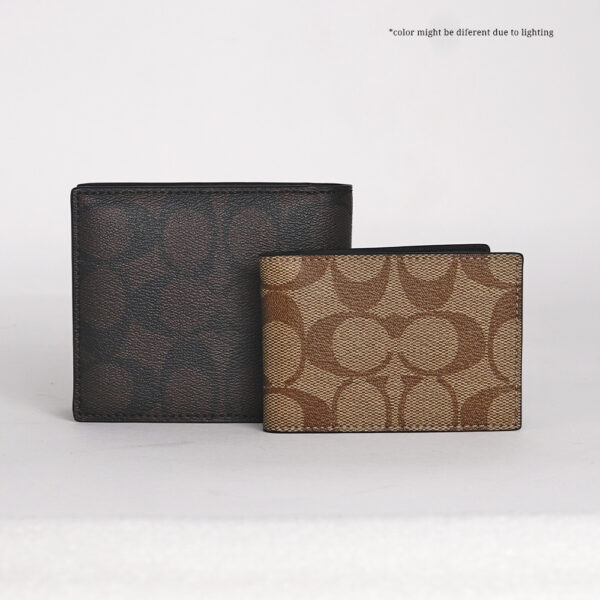 coach 3 in 1 wallet in blocked signature canvas