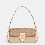 coach morgan shoulder bag in blocked signature canvas