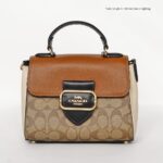 coach morgan top handle in colorblock signature canvas