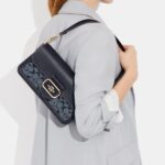 coach morgan shoulder bag in signature chambray