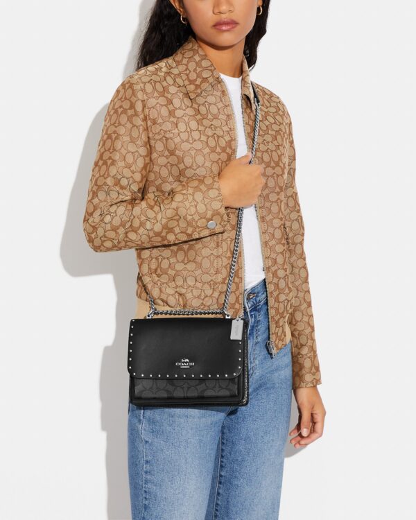coach klare crossbody in signature canvas with rivets