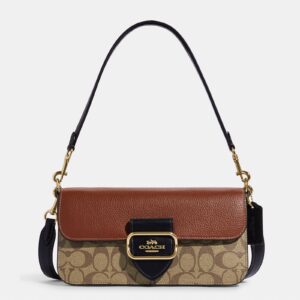 coach morgan shoulder bag in colorblock signature canvas