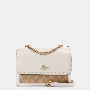 coach klare crossbody in signature canvas with rivets