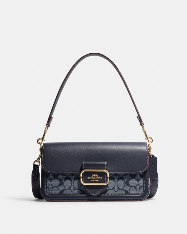 coach morgan shoulder bag in signature chambray