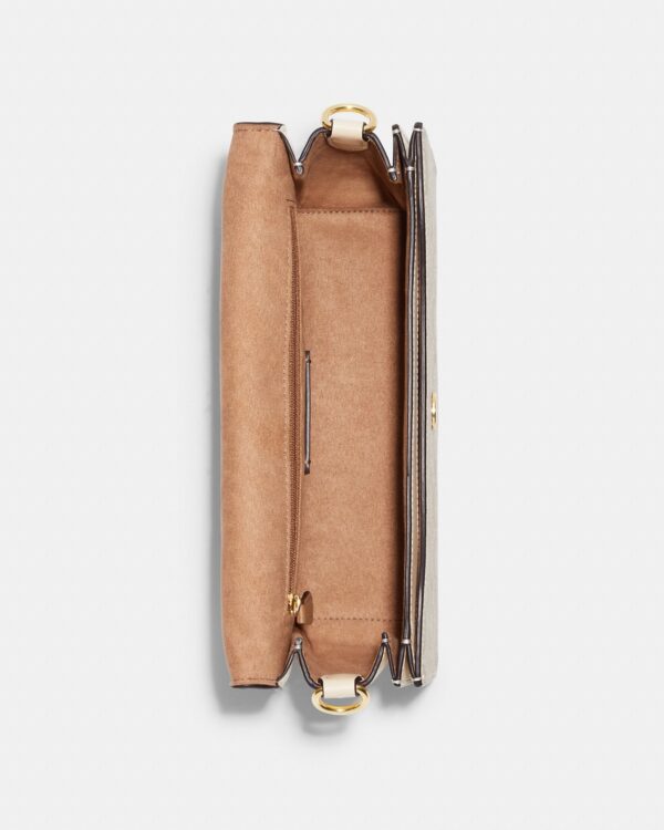 coach morgan shoulder bag in blocked signature canvas