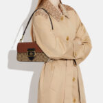 coach morgan shoulder bag in colorblock signature canvas