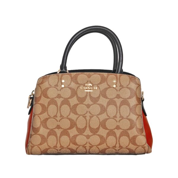coach mini lillie carryall colorblock in signature canvas
