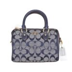 coach mini rowan crossbody in signature chambray
