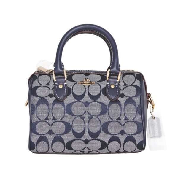 coach mini rowan crossbody in signature chambray