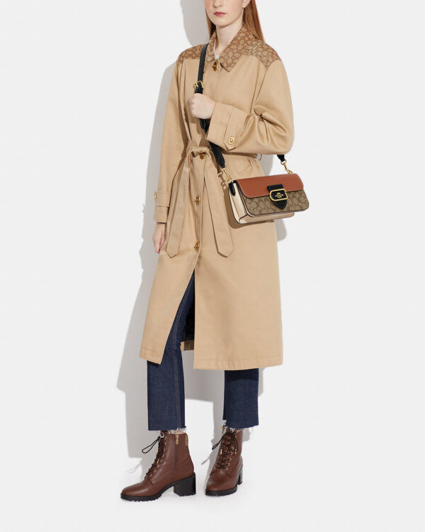 coach morgan shoulder bag in colorblock signature canvas