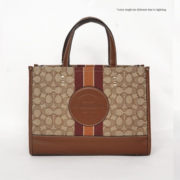 coach dempsey carryall in signature jacquard with stripe and coach patch