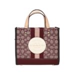 coach dempsey tote 22 in signature jacquard with stripe and coach patch