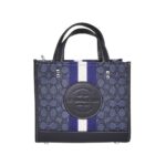 coach dempsey tote 22 in signature jacquard with stripe and coach patch