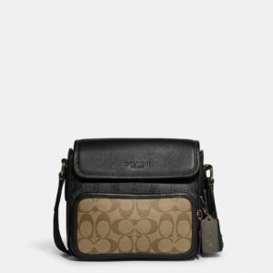 coach sullivan flap crossbody in blocked signature canvas