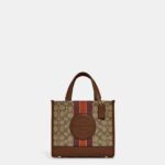 coach dempsey tote 22 in signature jacquard with stripe and coach patch