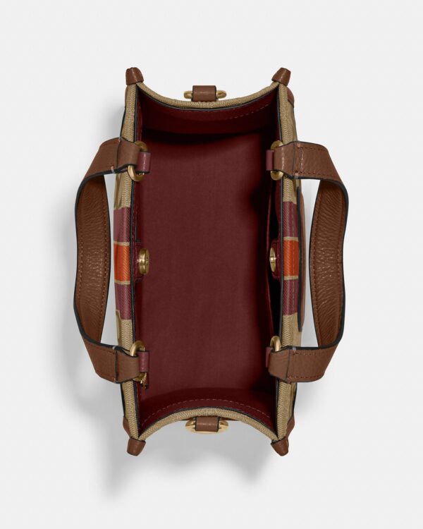 coach dempsey tote 22 in signature jacquard with stripe and coach patch