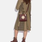 coach dempsey tote 22 in signature jacquard with stripe and coach patch