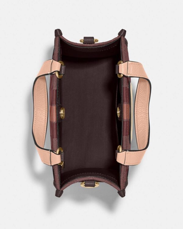 coach dempsey tote 22 in signature jacquard with stripe and coach patch